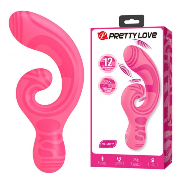PRETTY LOVE - VERITY Pattern Dual-Motor Vibration Massager (Chargeable - Red Rose)